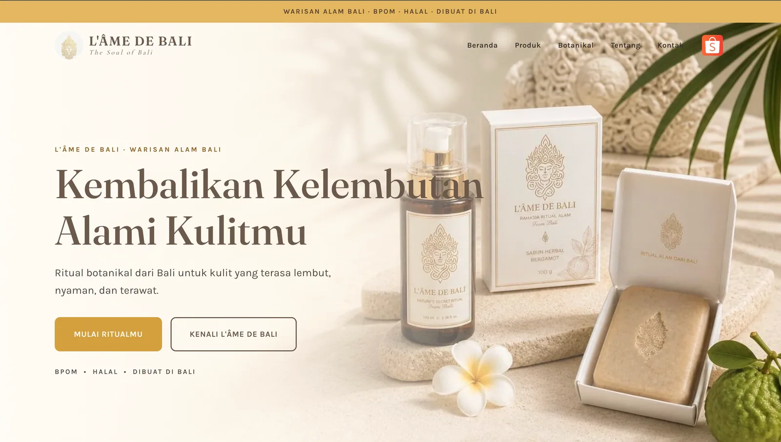 L’Âme de Bali website project