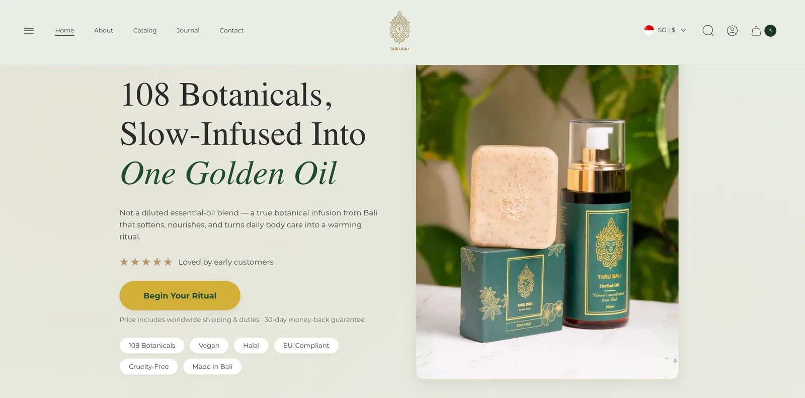 Taru Bali Nature Secrets website project